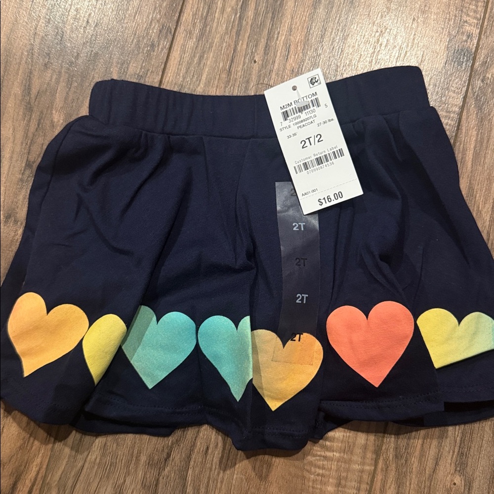 Epic Threads Navy Skirt with Colorful Hearts